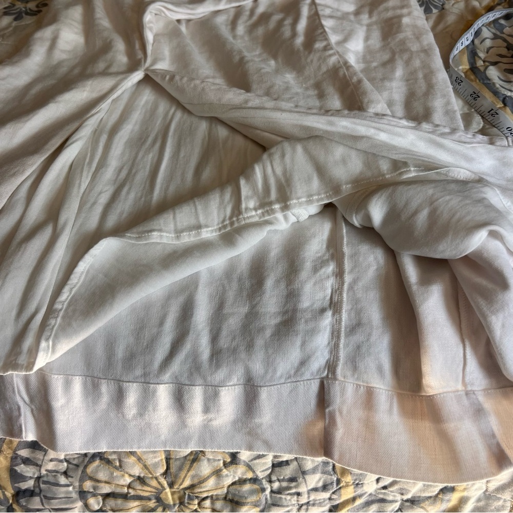 Anthropologie Sleeveless Square Neck Linen Button Wrap Midi Dress, XS - Picture 10 of 14